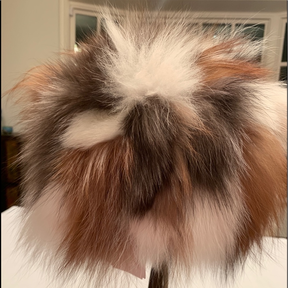 Adrianne Landau Fox Fur Multicolor Hat Cap